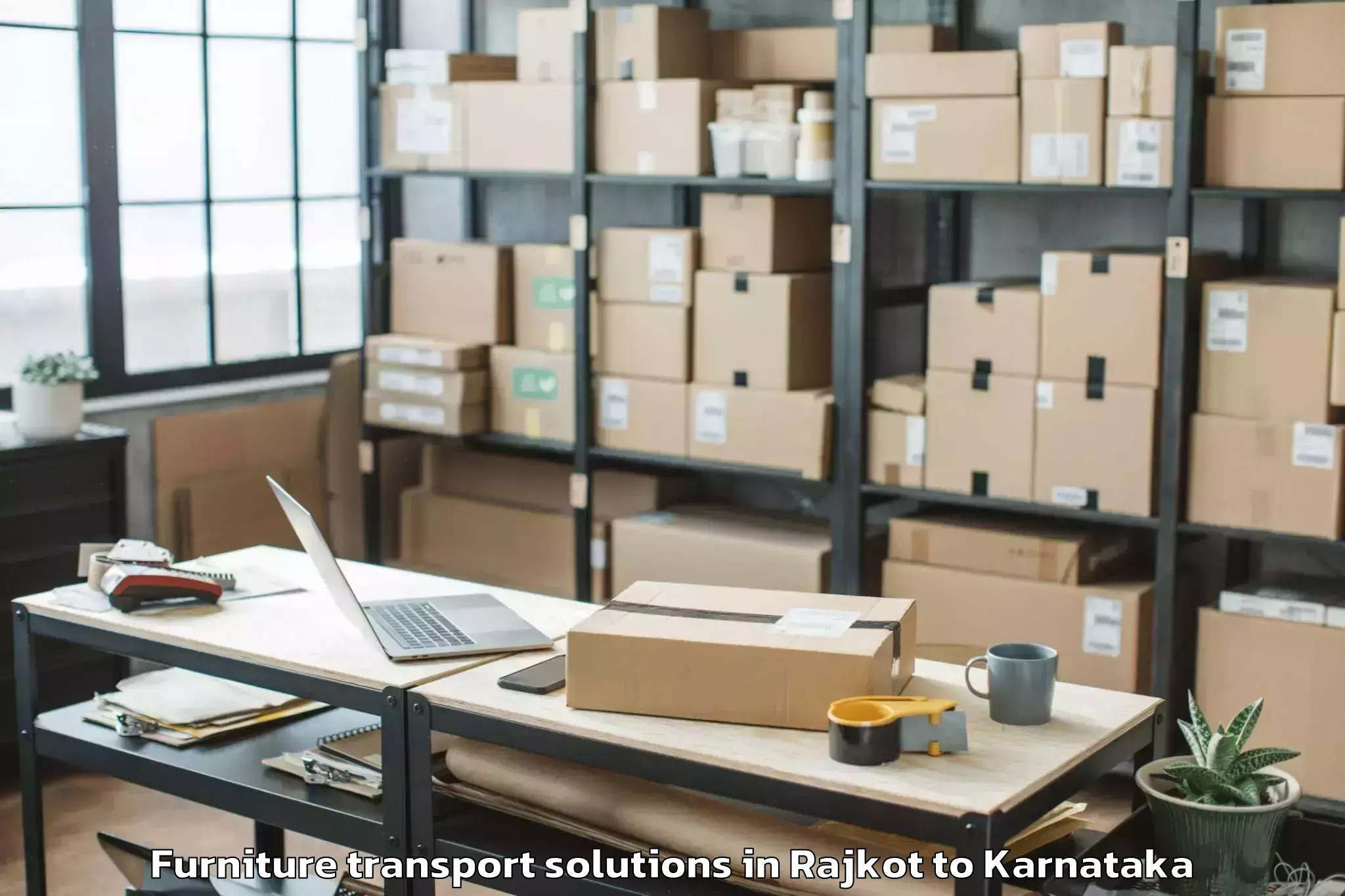 Reliable Rajkot to Gubbi Furniture Transport Solutions